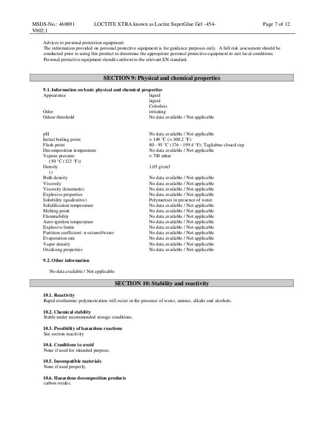 Loctite 454 msds