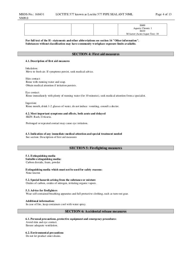 Loctite 577 msds