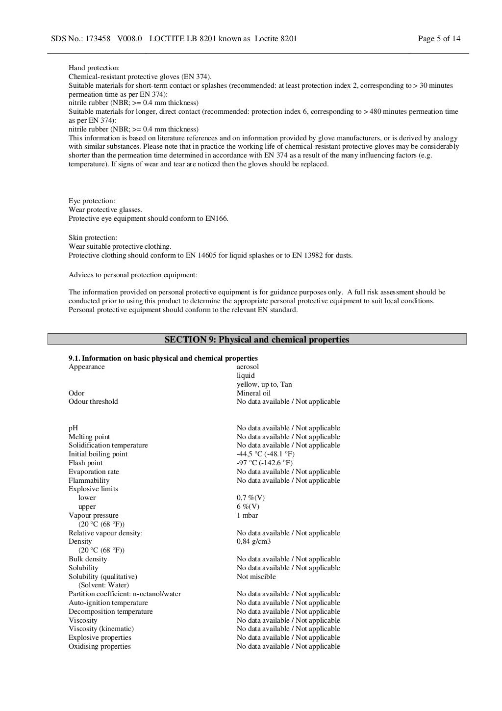 Loctite lb 8201 msds