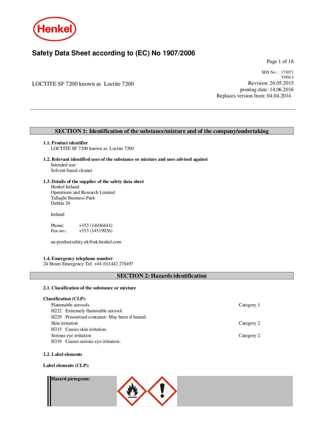 Loctite sf 7200 400 ml msds 235323