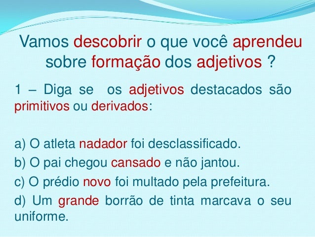 Qual A Funcao Do Adjetivo? – Atividade de Língua Portuguesa – EWIEUN