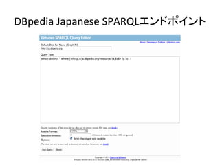 DBpedia	
  Japanese	
  SPARQLエンドポイント	
 