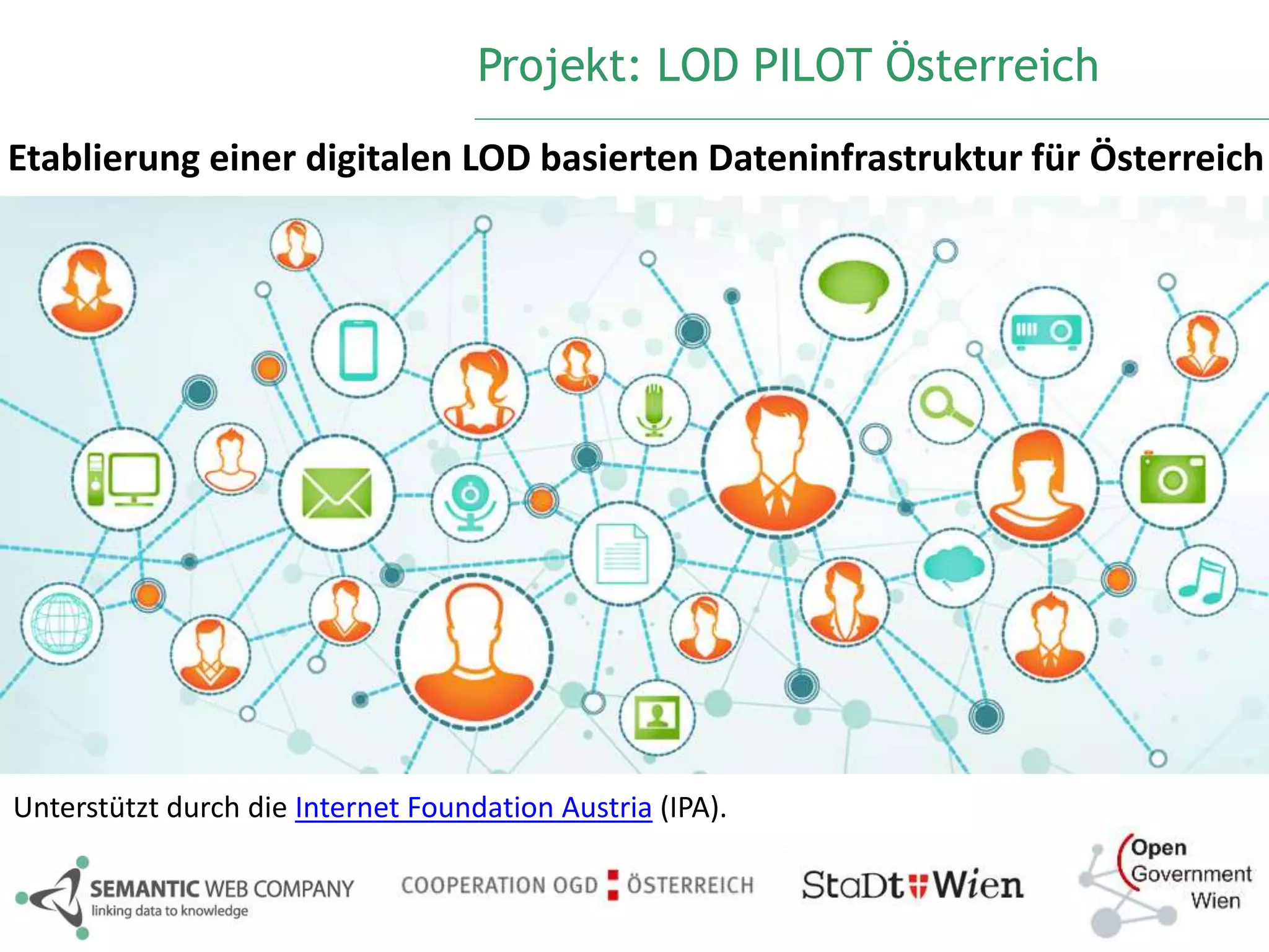 Projekt: LOD PILOT Österreich 
Etablierung einer digitalen LOD basierten Dateninfrastruktur für Österreich 
Unterstützt durch die Internet Foundation Austria (IPA). 
 