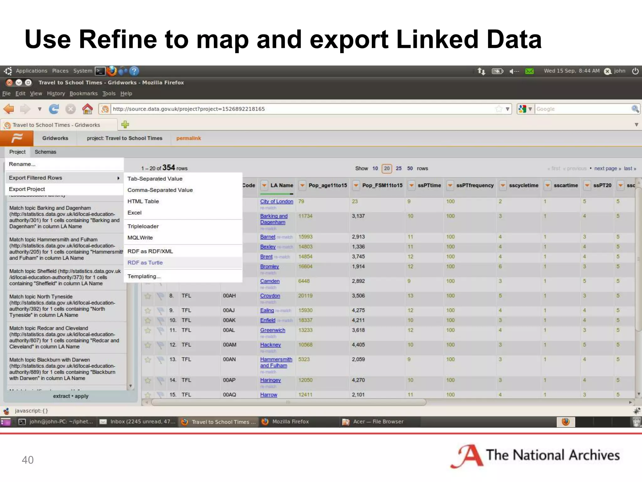 Use Refine to map and export Linked Data




40
 