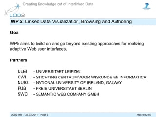 LOD2: State of Play WP5 - Linked Data Visualization, Browsing and