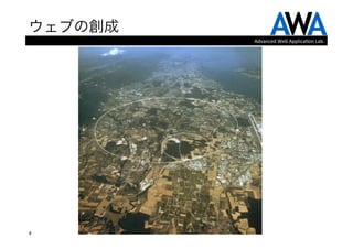 ウェブの創成
         Advanced	
  Web	
  Applica.on	
  Lab.




4
 