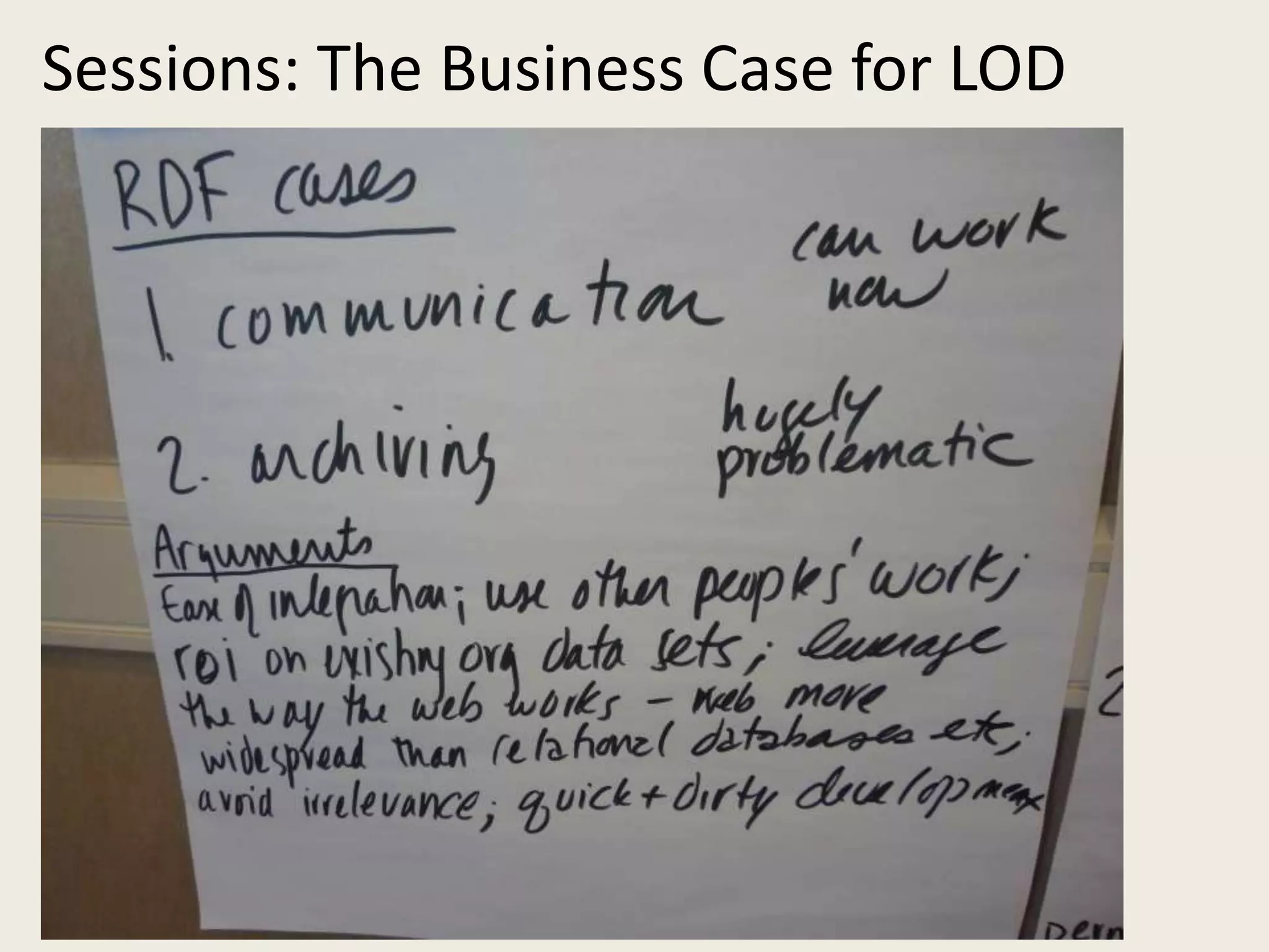Sessions: The Business Case for LOD