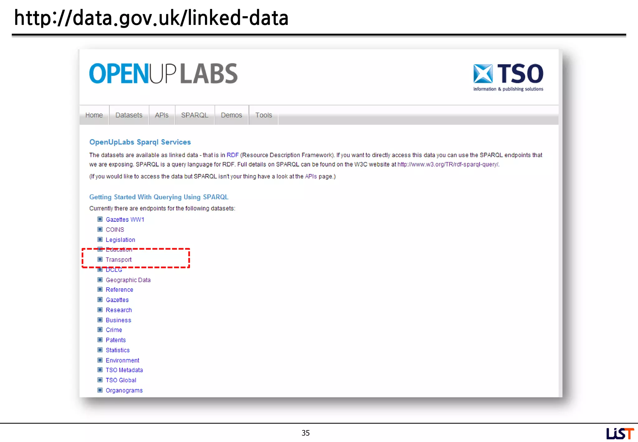 35
http://data.gov.uk/linked-data
 