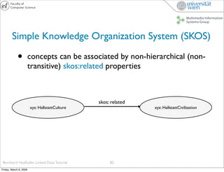 Simple Knowledge Organization System (SKOS)

             •          concepts can be associated by non-hierarchical (non-
...