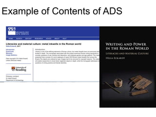 Example of Contents of ADS
 