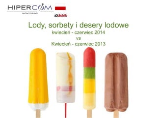 Lody, sorbety i desery lodowe
kwiecień - czerwiec 2014
vs
kwiecień - czerwiec 2013
 