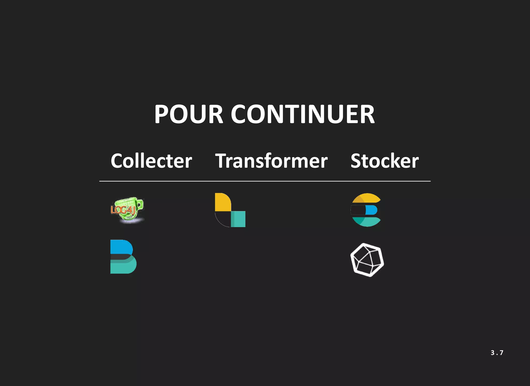 POUR CONTINUER
Collecter Transformer Stocker
3 . 7
 