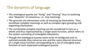 Semiotics of ontological quanta
