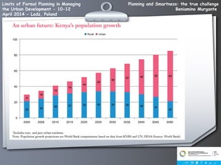 Planning and Smartness: the true challenge
Beniamino Murgante
Limits of Formal Planning in Managing
the Urban Development - 10-12
April 2014 - Lodz, Poland
 