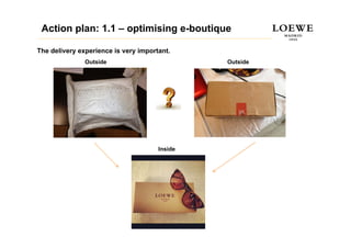 Action plan: 1.1 – optimising e-boutique

The delivery experience is very important.
               Outside                         Outside




                                      Inside
 