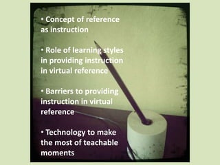 <ul><li>Concept of reference as instruction