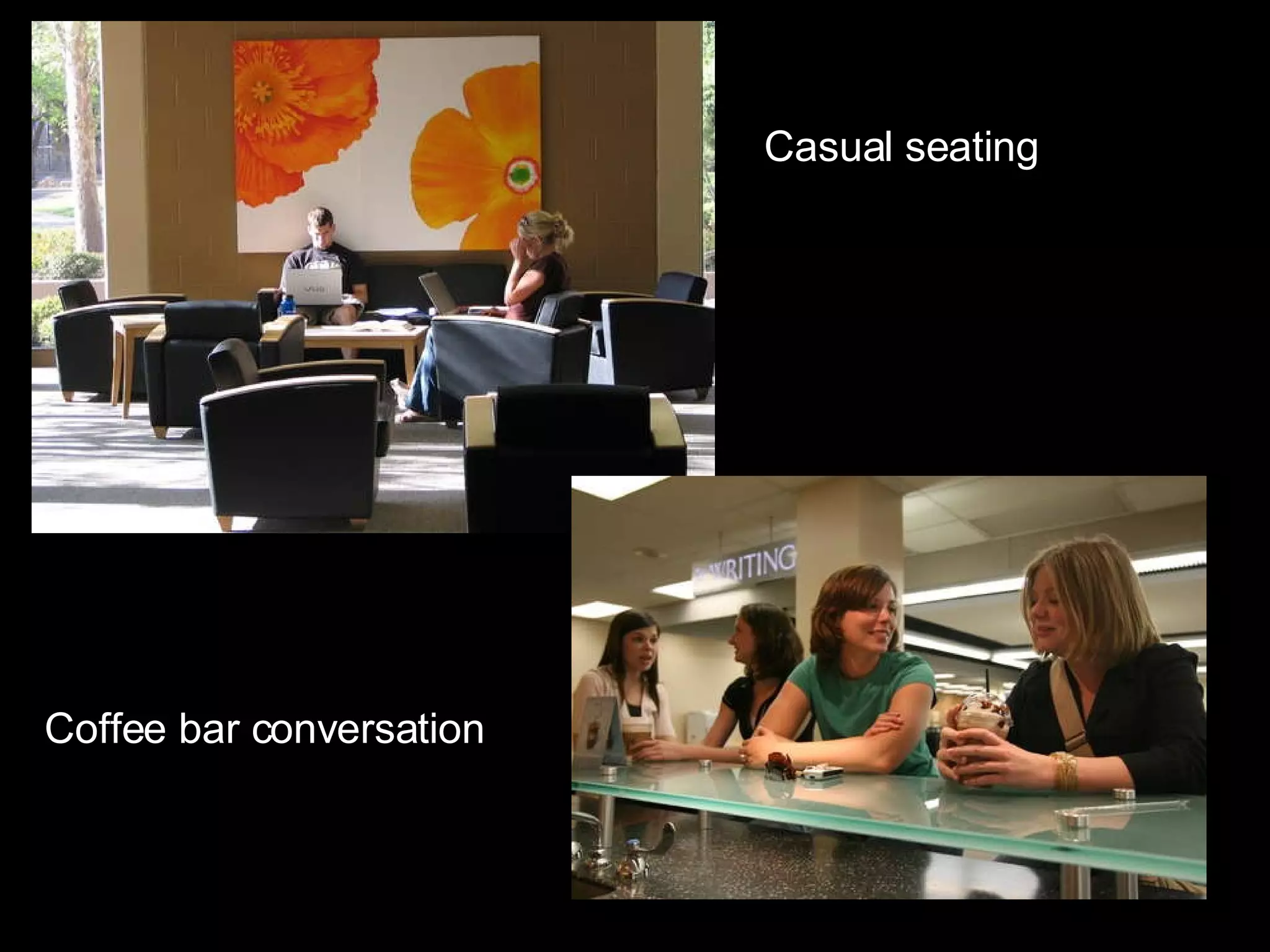 Coffee bar conversation Casual seating 