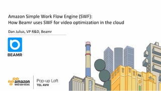 Amazon Simple Work Flow Engine (SWF):
How Beamr uses SWF for video optimization in the cloud
Dan Julius, VP R&D, Beamr
 