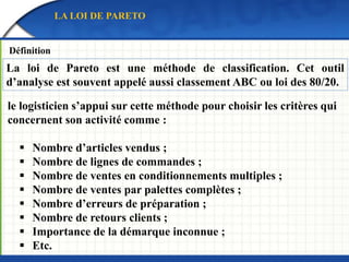 Le transport est un service :
 Les caractéristiques du service s’appliquent au
transport ;
 Le transport ne se stock pas et ne se transporte pas : Il
doit être consommé au moment où il est produit ;
 Le transport ne modifie pas les propriétés des objets
auxquels il s’applique.
INTRODUCTION
 