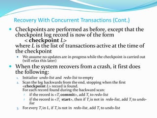 Log based and Recovery with concurrent transaction | PPTX
