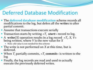 Log based and Recovery with concurrent transaction | PPTX