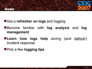 Log Forensics from CEIC 2007