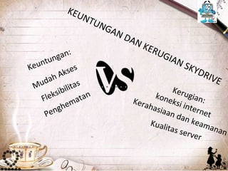KEU
                    N TU
                           NG
                              AND
                                    AN
                                         KER
          ga n
                :                              UG
    ntun
                                                 IAN
Keu                                                    S KY
           Ak  ses                                            DRI
     dah                                                         VE
 Mu            lita
                    s
      lek sibi                                  Keru
                                                      g
    F              a tan            Kera
                                           kon
                                               eksi ian:
             em                          hasi       inte
     Pe ngh                                  aan        rnet
                                                 dan
                                         Kuali         keam
                                              tas s         anan
                                                   erver
 