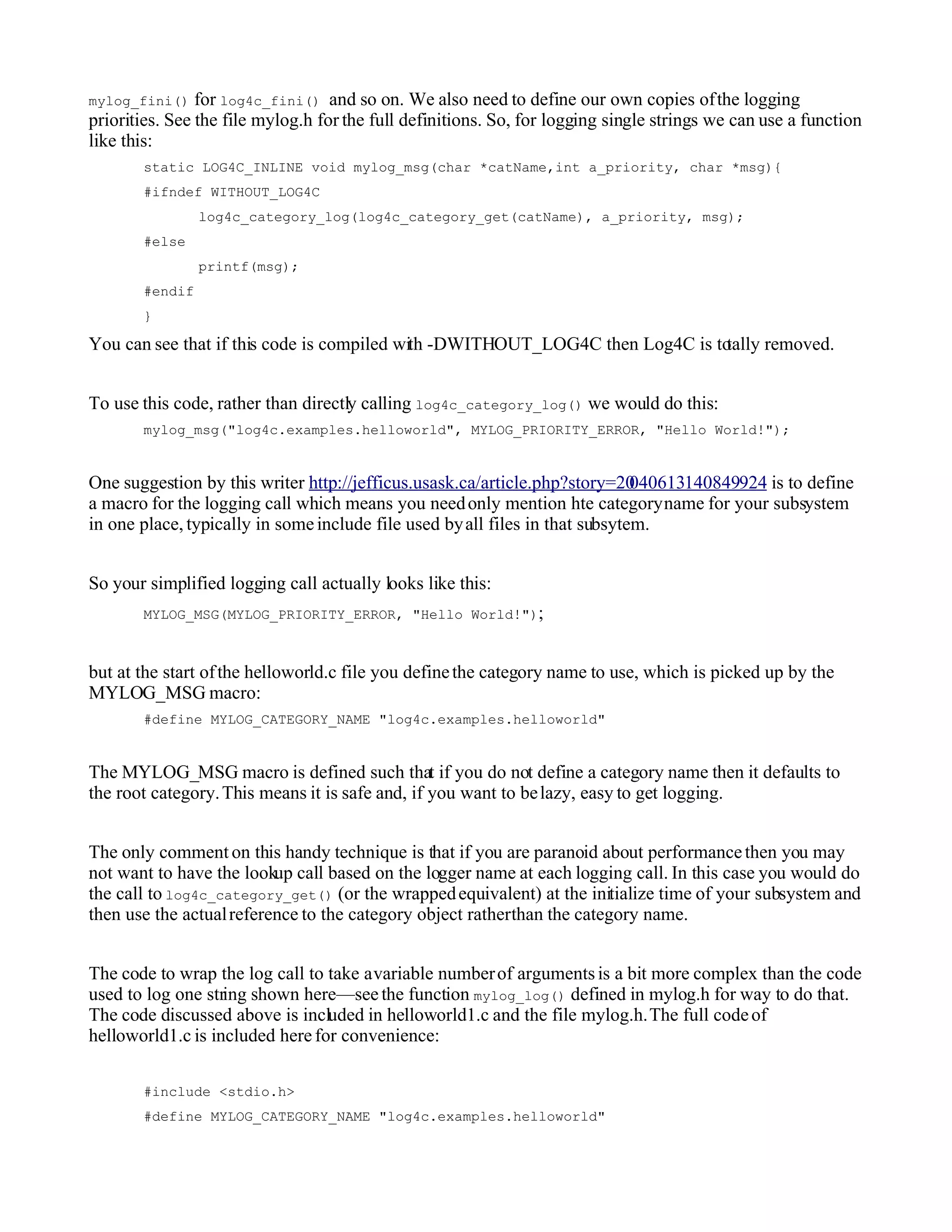 Log4 C Developers Guide