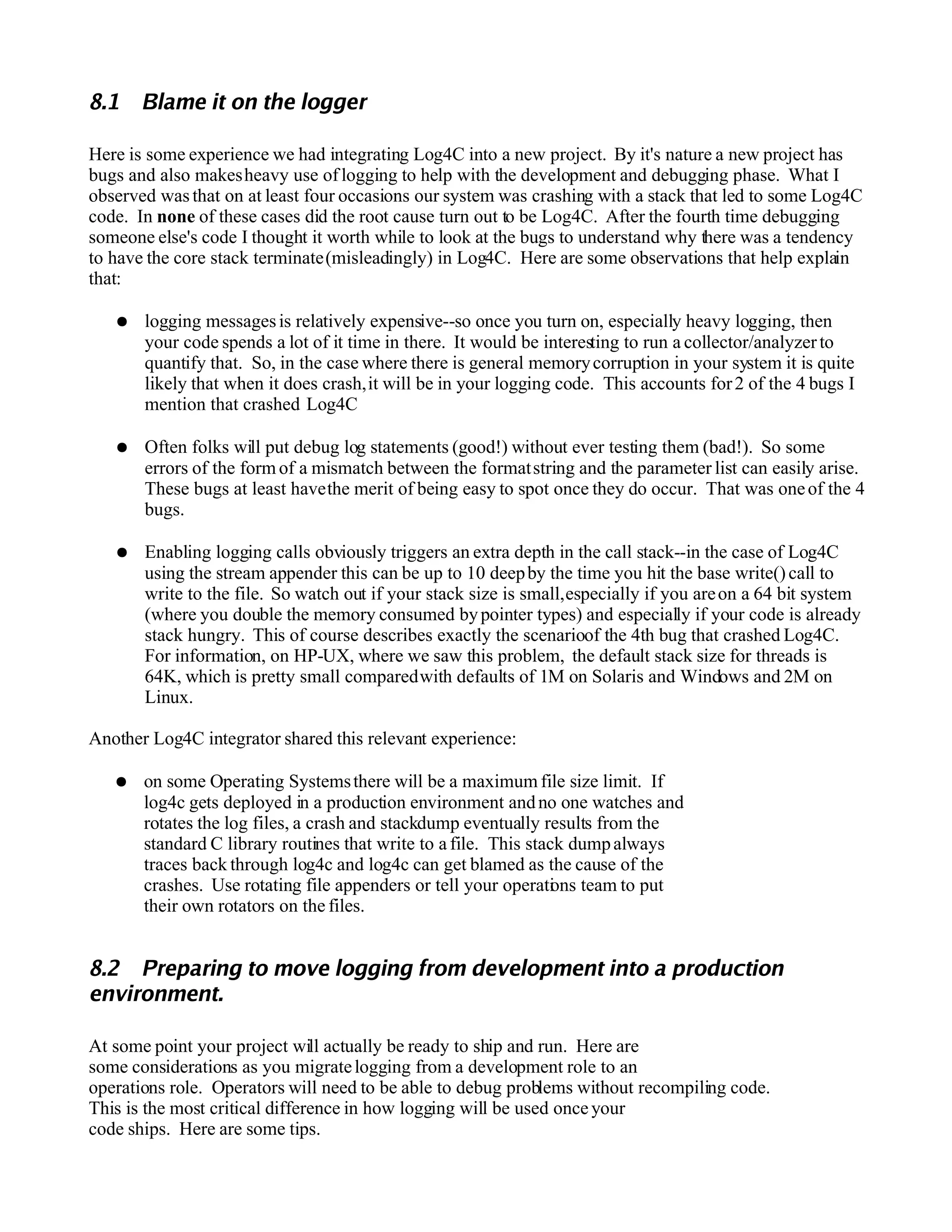 Log4 C Developers Guide