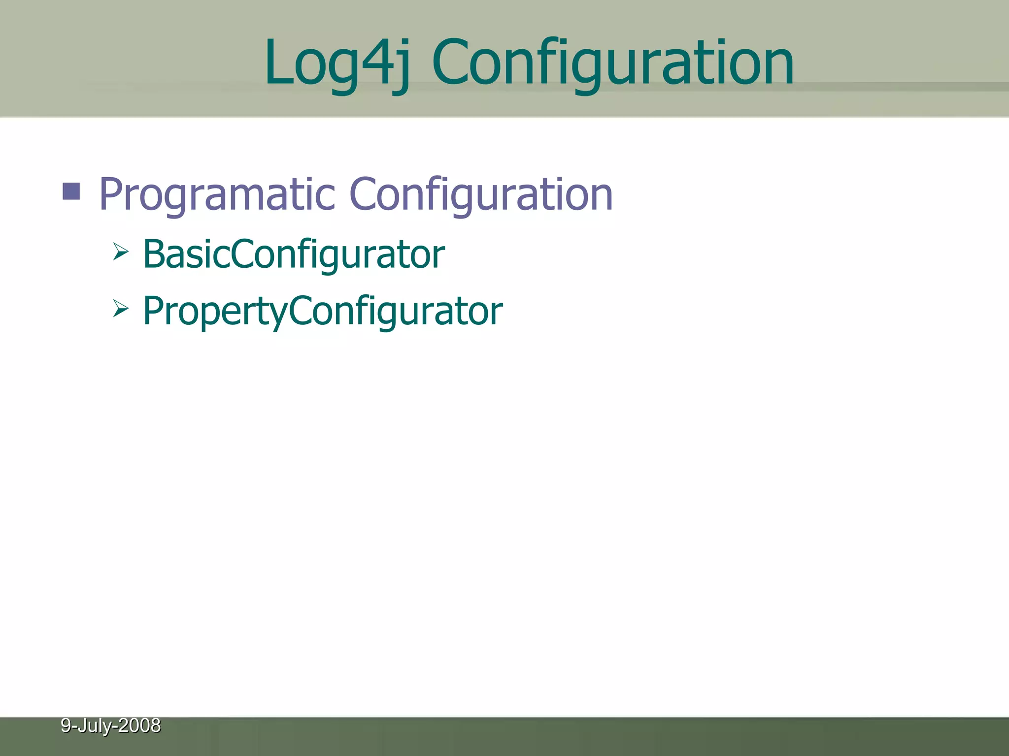 Log4j Logging Mechanism | PPT