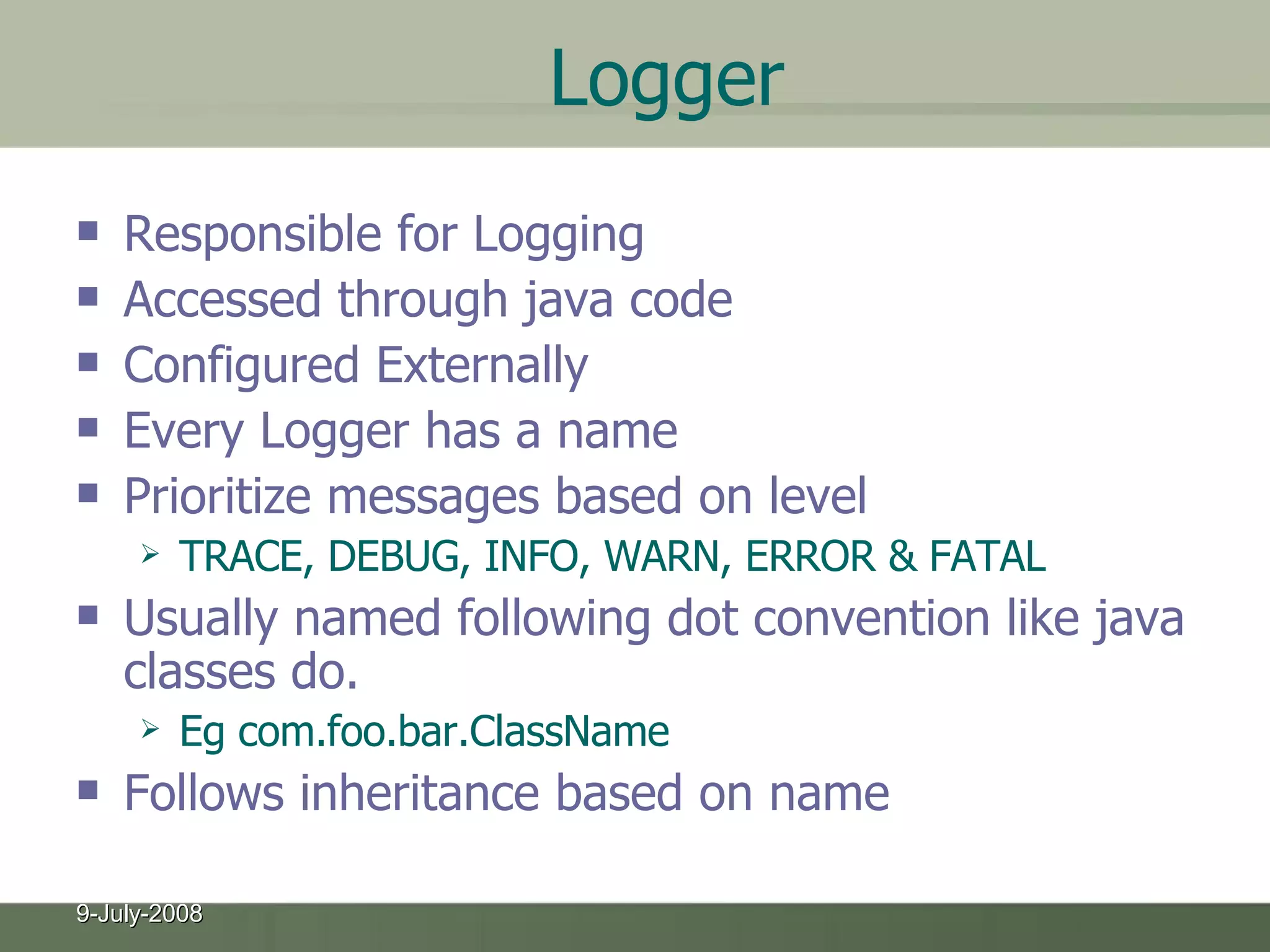 Log4j Logging Mechanism | PPT