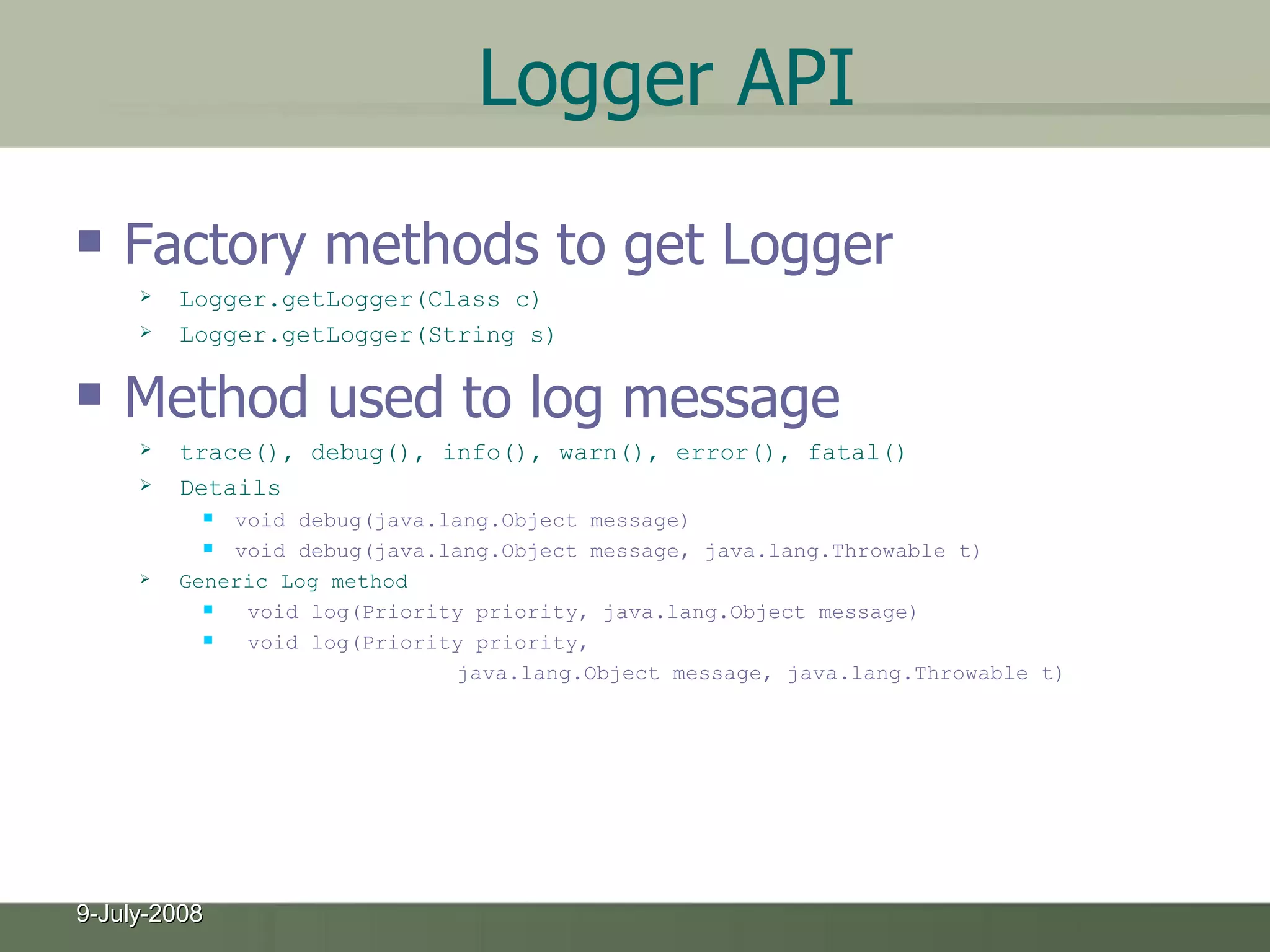 Log4j Logging Mechanism | PPT