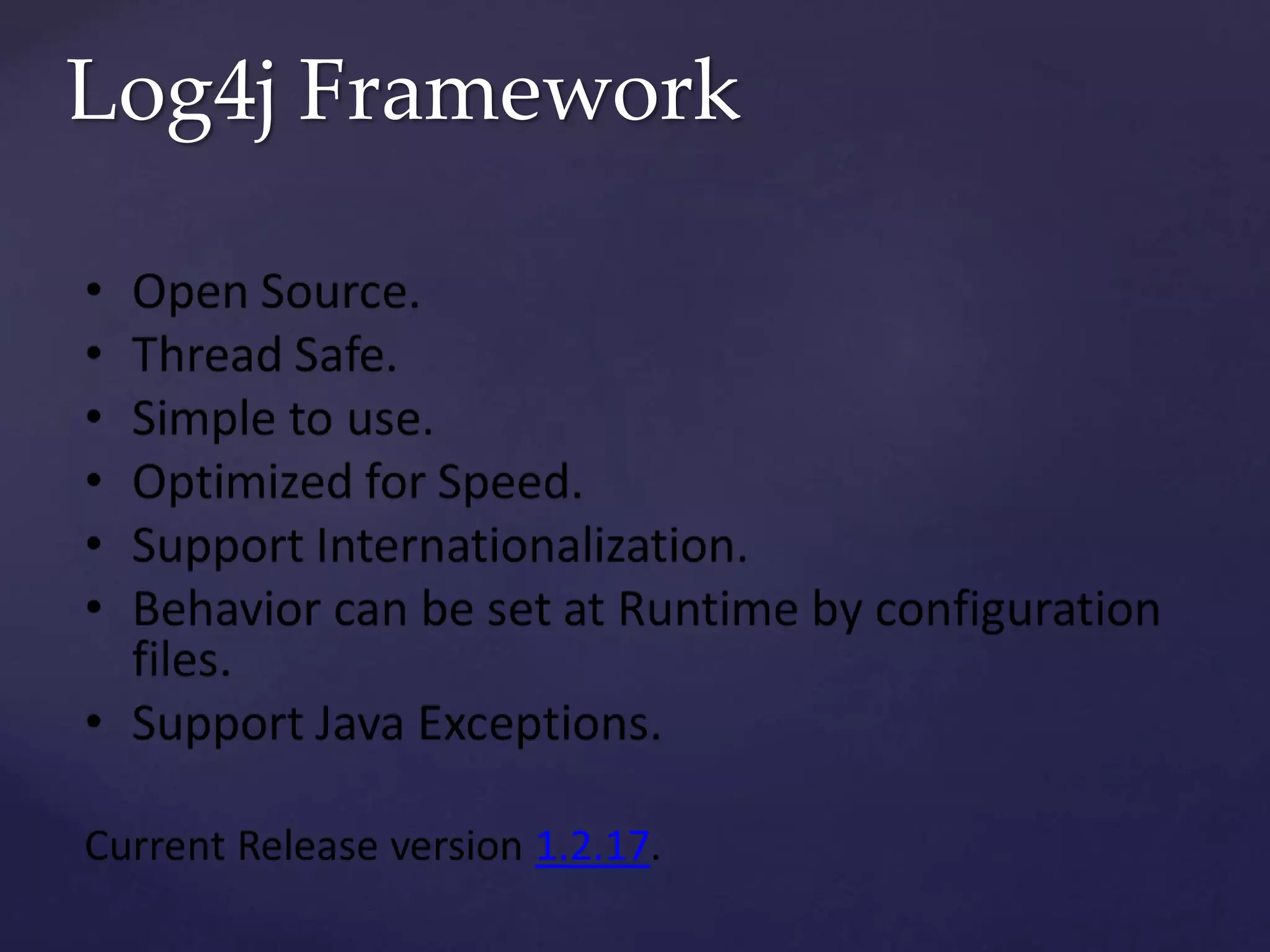 Log4j Framework 