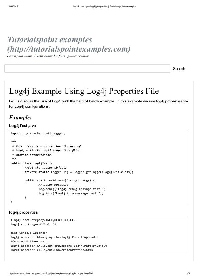 Log4j Example Log4j log4j-example-log4j