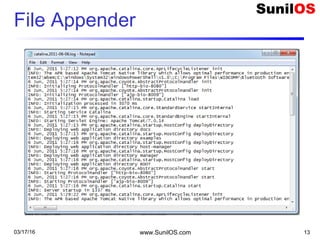 File Appender
03/17/16 www.SunilOS.com 13
 