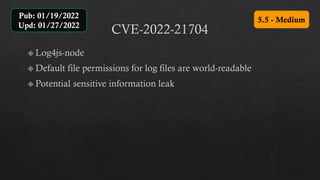 5.5 - Medium
Pub: 01/19/2022
Upd: 01/27/2022
 