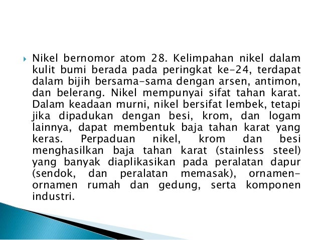KIMIA UNSUR LOGAM TRANSISI PERIODE KEEMPAT KIMIA UNSUR LOGAM TRANSISI PERIODE KEEMPAT
