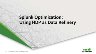 16 © Hortonworks Inc. 2011 – 2016. All Rights Reserved
Splunk Optimization:
Using HDP as Data Refinery
 