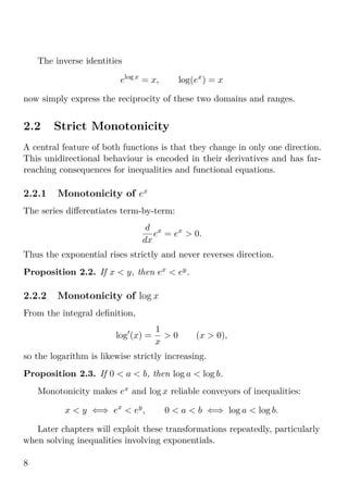 Relale Log Exponentials and Logarithms: The Deep Tools We Barely Teach | PDF