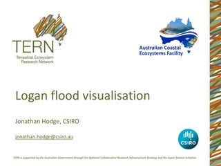 Logan flood visualisation
Jonathan Hodge, CSIRO
jonathan.hodge@csiro.au
 