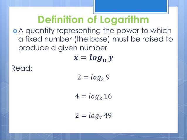 Logarithm 1