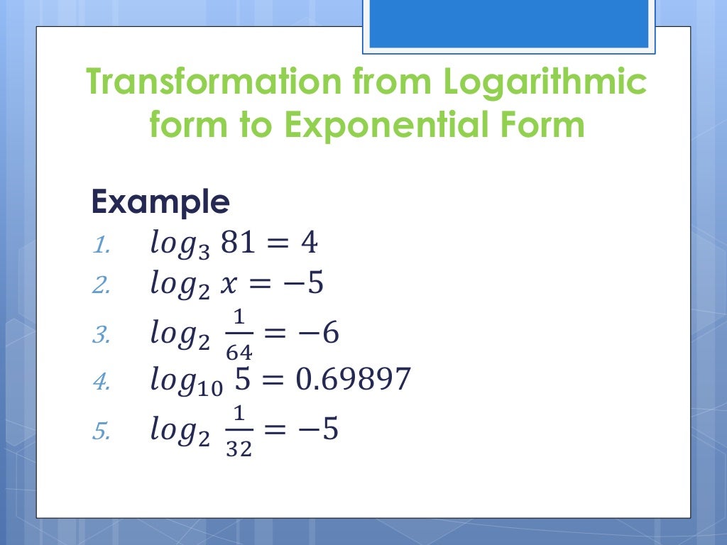 Logarithm 1