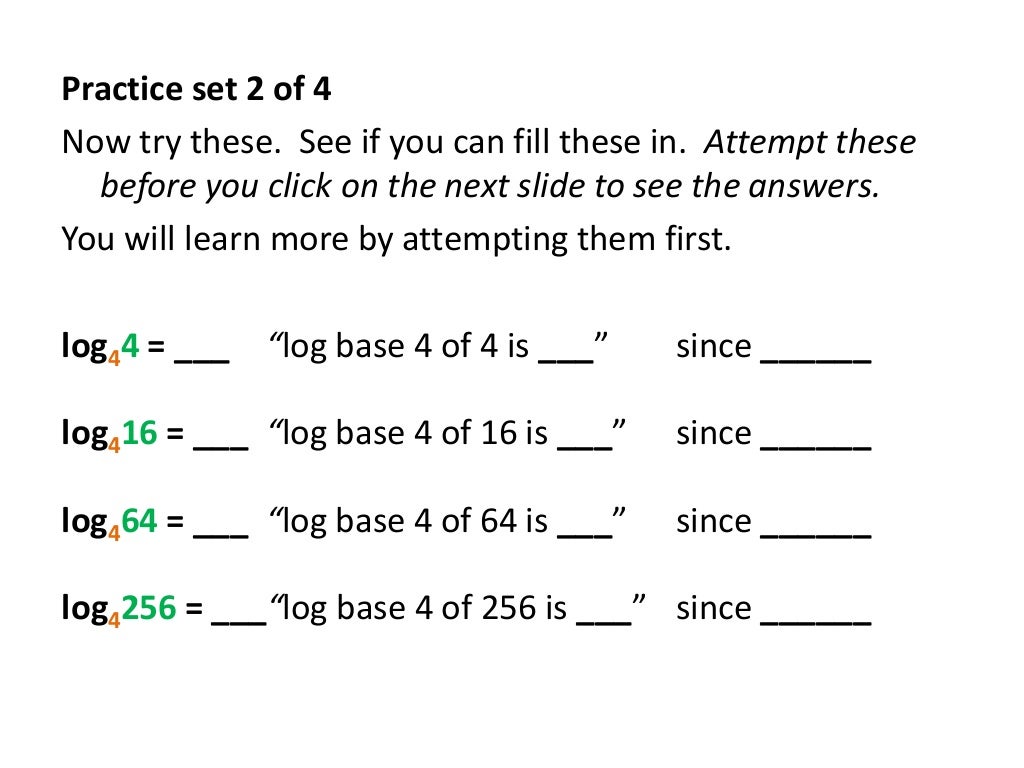 Logarithm Examples