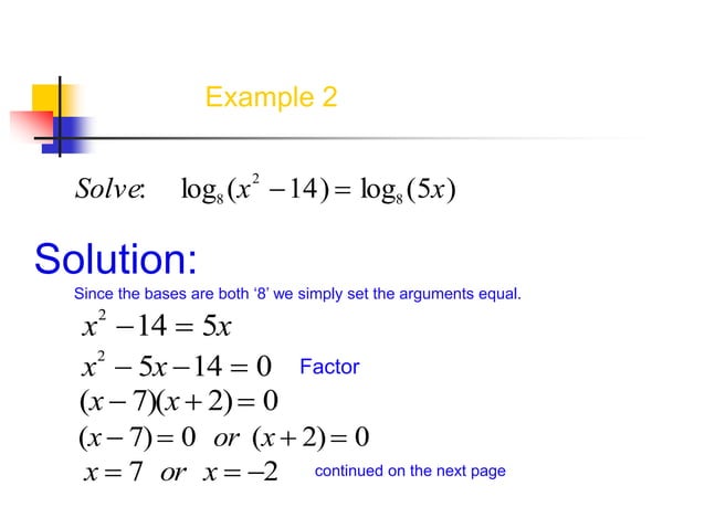 Logarithmic function, equation and inequality | PPT