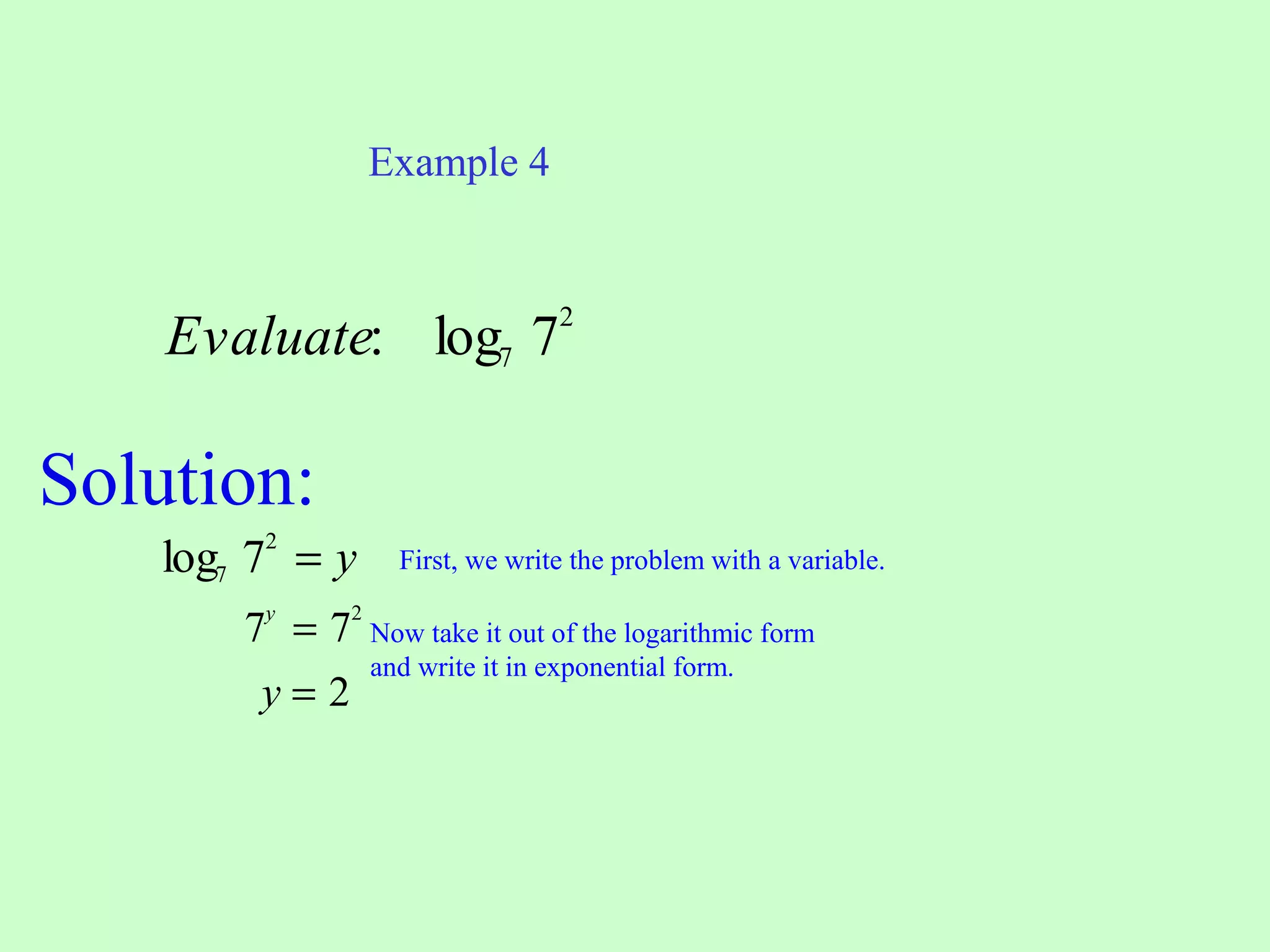 Logarithmic Functions | PPT