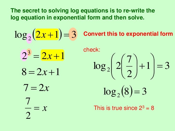 logarithmic functions 2 how to write logarithms in exponential form