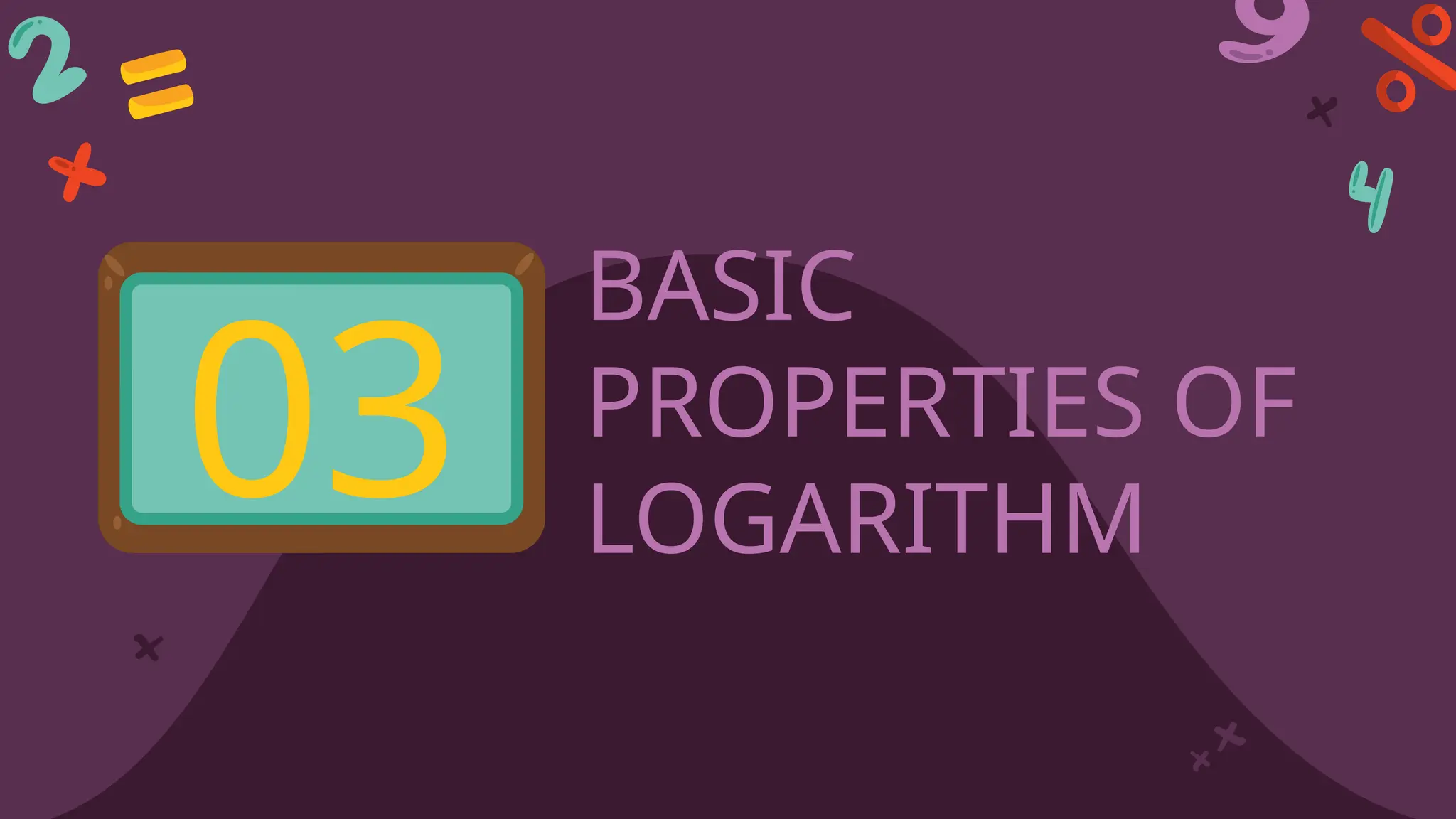 BASIC
PROPERTIES OF
LOGARITHM
03
 