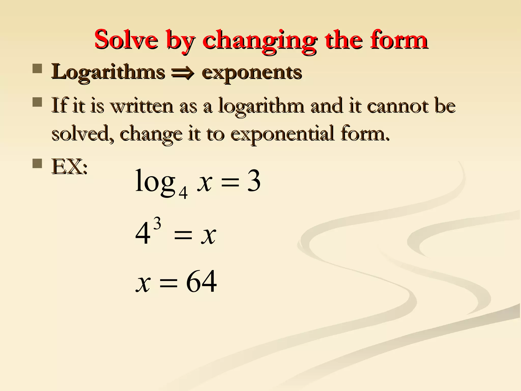 Logarithms and exponents solve equations | PPT | Physics | Science