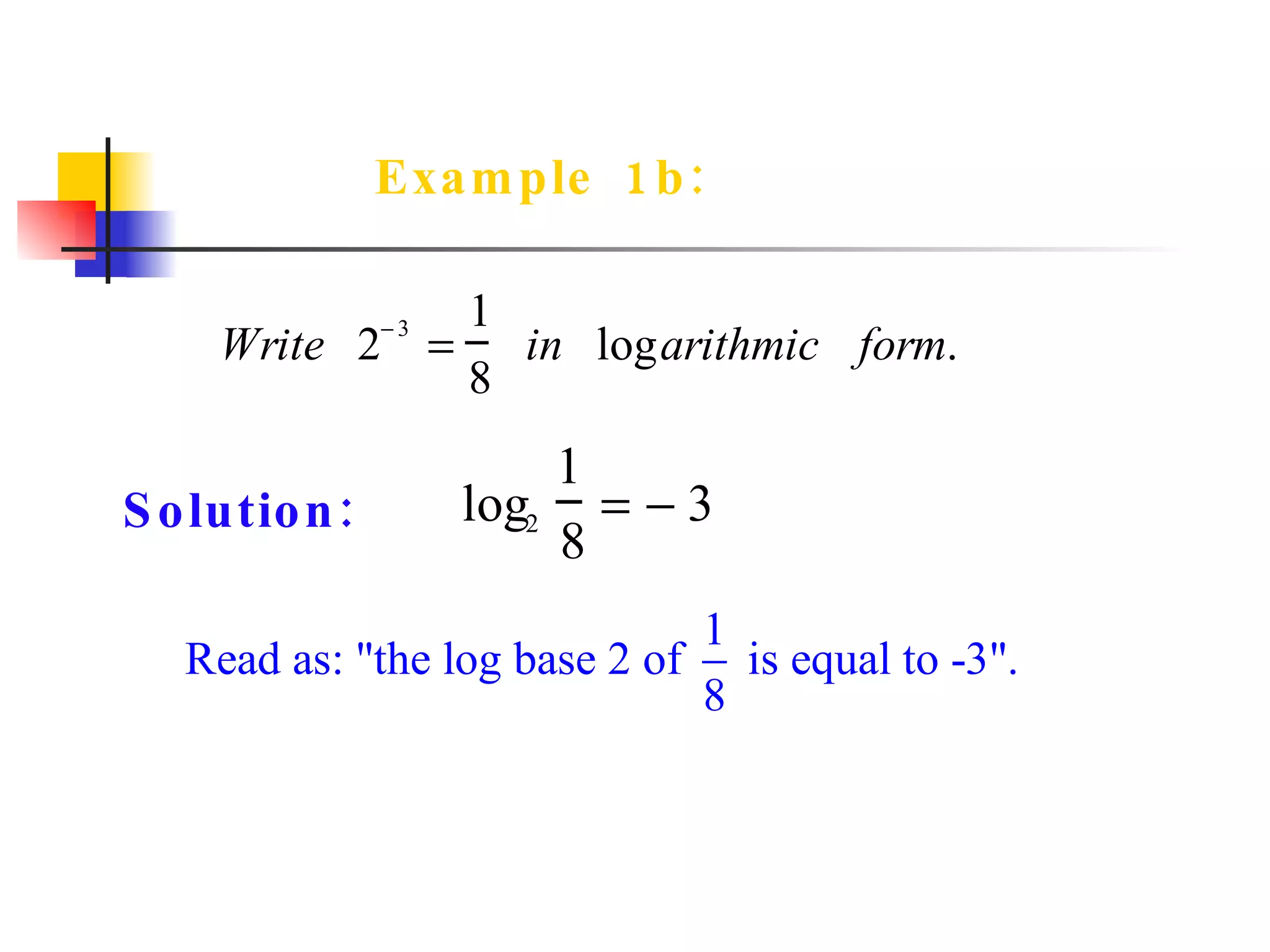 Example 1b: Solution: 