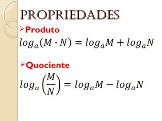 ProPriedadesProPriedades
Produto
Quociente
 